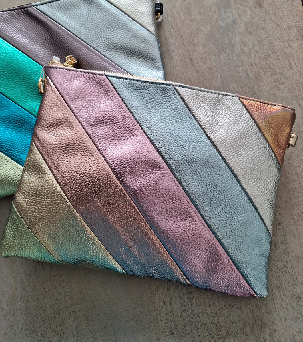 Metallic Rainbow Clutch & Shoulder Bag