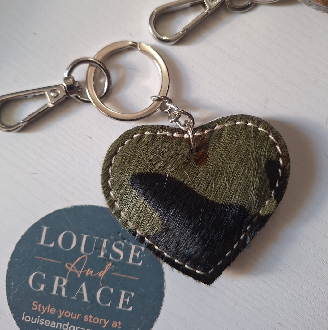 Leather Heart Keyrings -Available in more colours