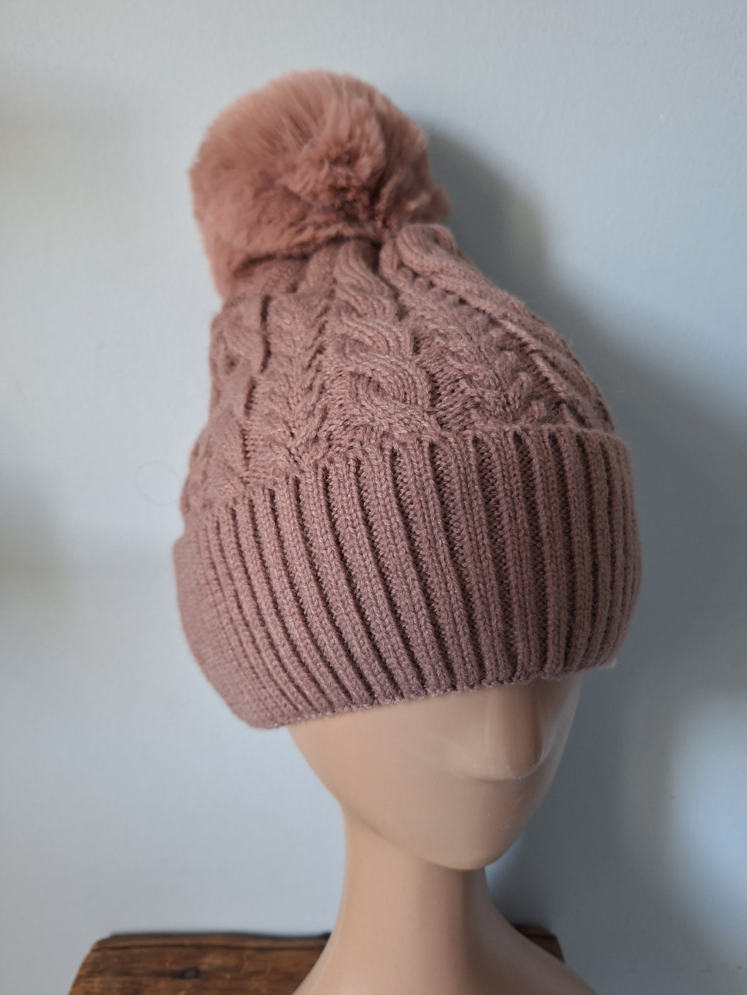 Cable Knit Bobble Hat - Available in more colours.