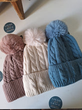 Load image into Gallery viewer, Cable Knit Bobble Hat - Available in more colours.
