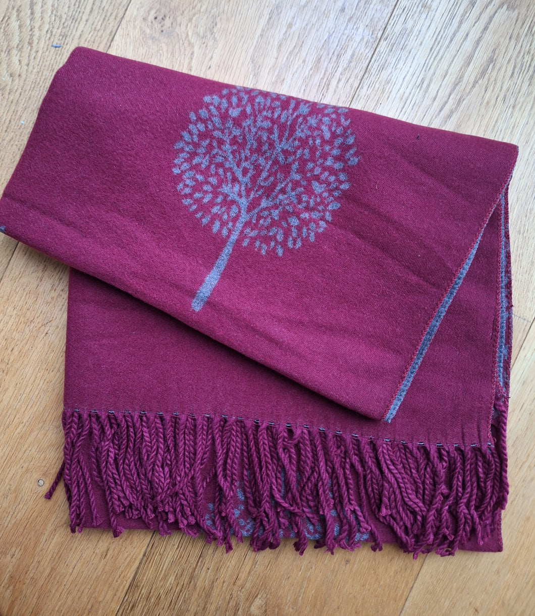Tree Of Life Scarf With Tassels - Available in more colours