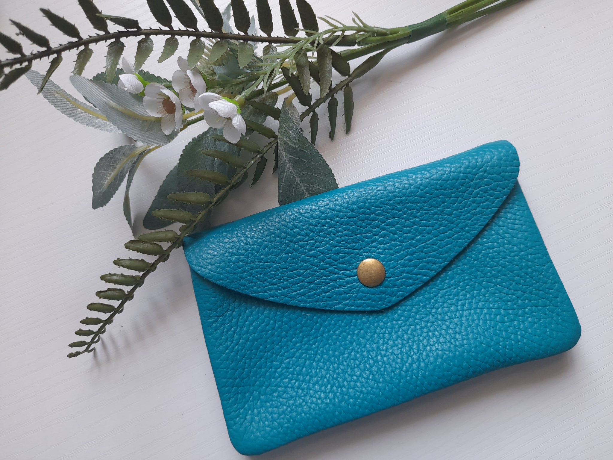 Blue leather coin best sale purse