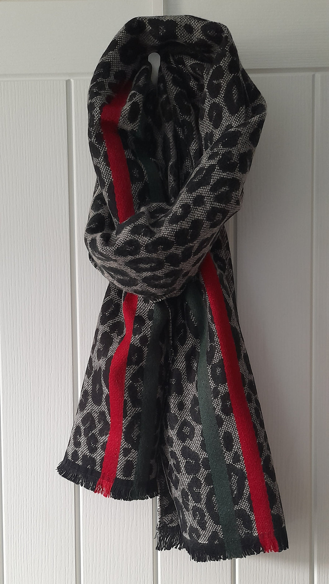 Stripe Leopard Print Scarf - Available in more colours