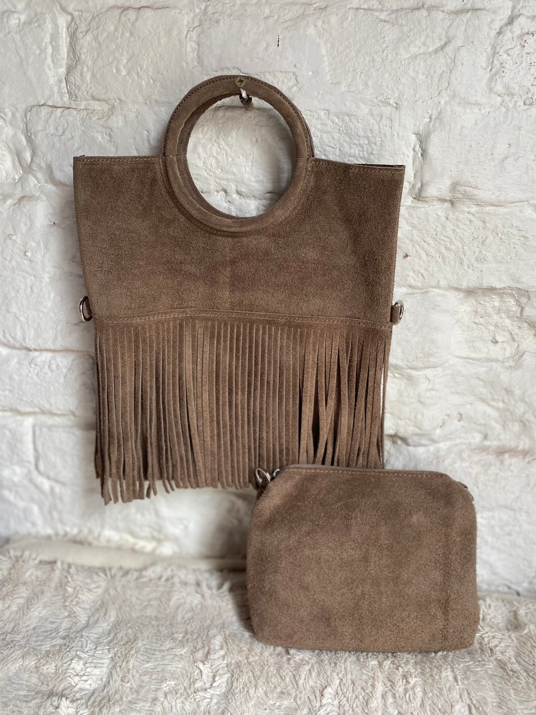 Suede Tassel Grab/Crossbody Bag - Available in more colours